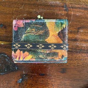 Patricia Nash Floral Patterned Wallet with Black Strap
